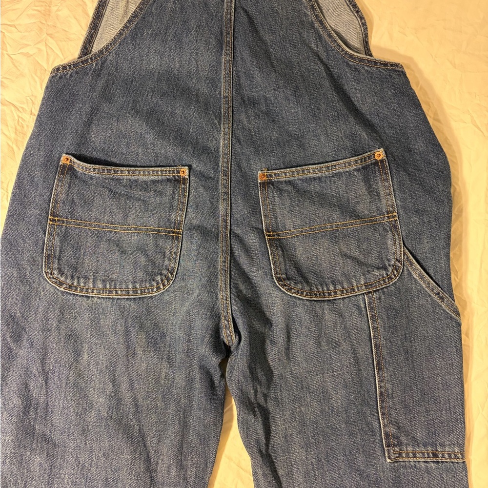 Old Navy Women's Classic Blue Jeans Overalls 100% Cotton Heavy Denim 27in Inseam - Picture 9 of 9